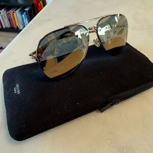 Celine Gold Frame Mirrored Sunglasses